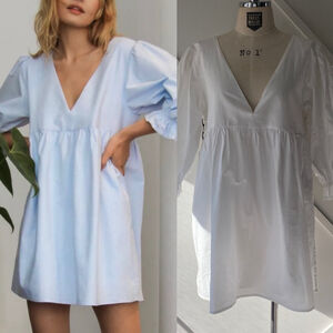 Aritzia Sunday Best Xenia White Babydoll Romper with Balloon Sleeves NWT - S